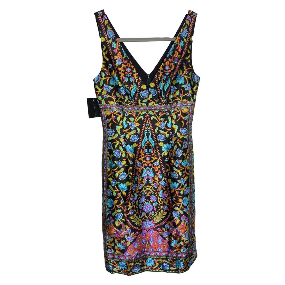 Nanette Lepore Sweet Jane Mini Dress Floral Paisley V Neck Boho Flowy Party S